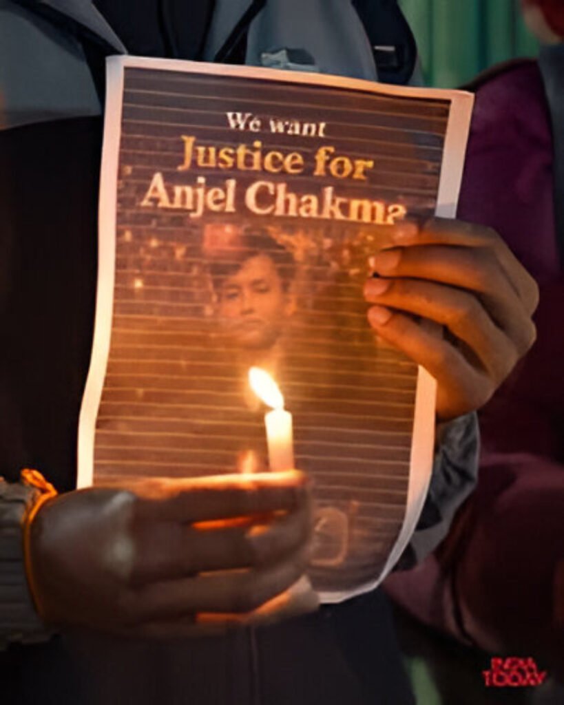 Candlelight march held in Dehradun protesting the death of Tripura student Anjel Chakma.