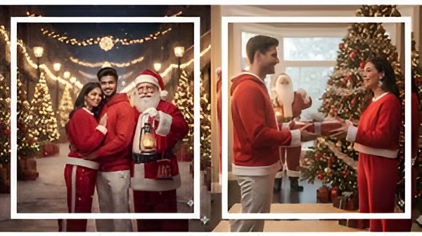 Google Gemini helps parents turn simple kid photos into festive, 4K-quality Christmas portraits featuring lights, snow, gifts, and cozy holiday settings.