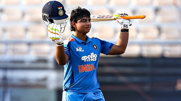 Vaibhav Suryavanshi celebrates his explosive 171 off 95 balls against UAE in the U19 Asia Cup.
