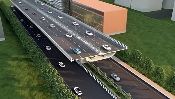 Proposed 200-foot road and elevated corridor from Shaikpet Nala to CBIT via Manikonda to ease traffic congestion in west Hyderabad.