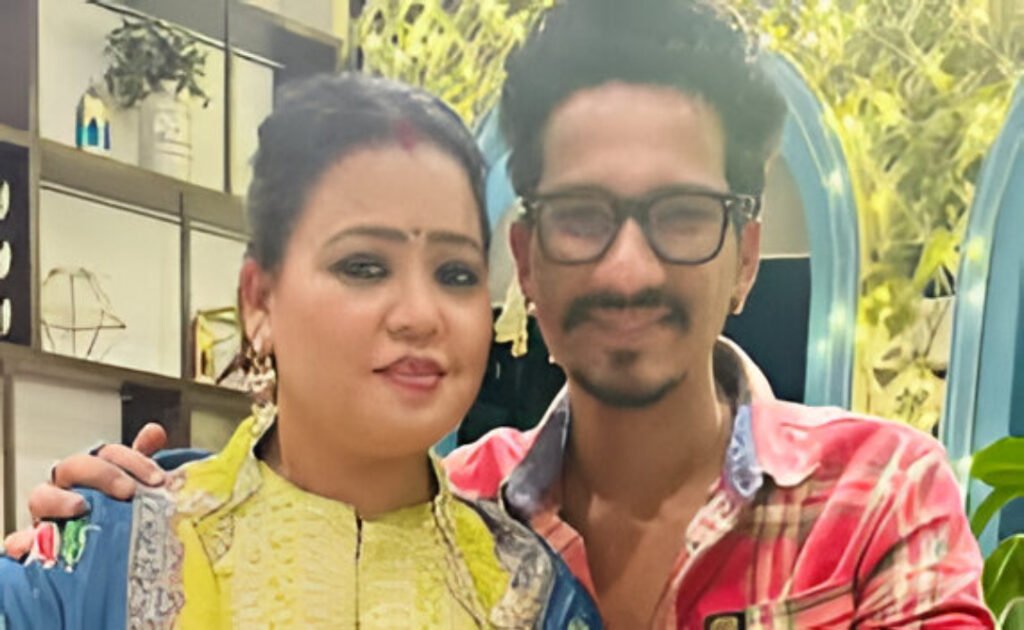 Bharti Singh smiles with husband Haarsh Limbachiyaa as she leaves the hospital after the birth of her second son.