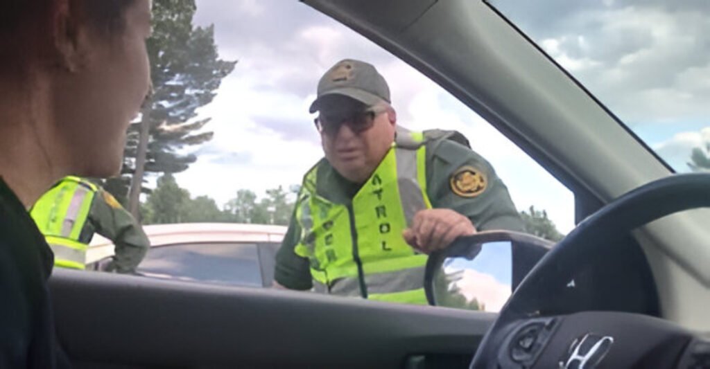 US Border Patrol officers conduct immigration checks at a California highway checkpoint during a recent enforcement operation.