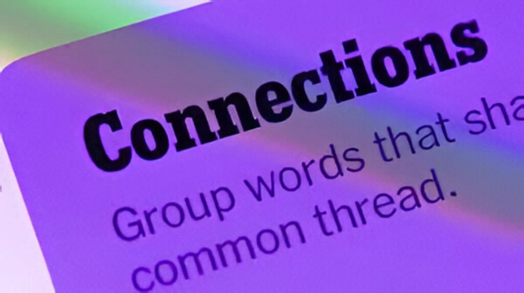 Players tackling today’s NYT Connections puzzle with colorful themed groups.