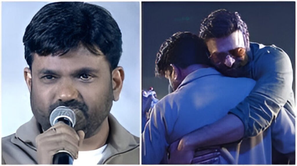 Director Maruthi’s statement on Prabhas and Rajamouli triggers heated reactions from fans at The Raja Saab pre-release event.