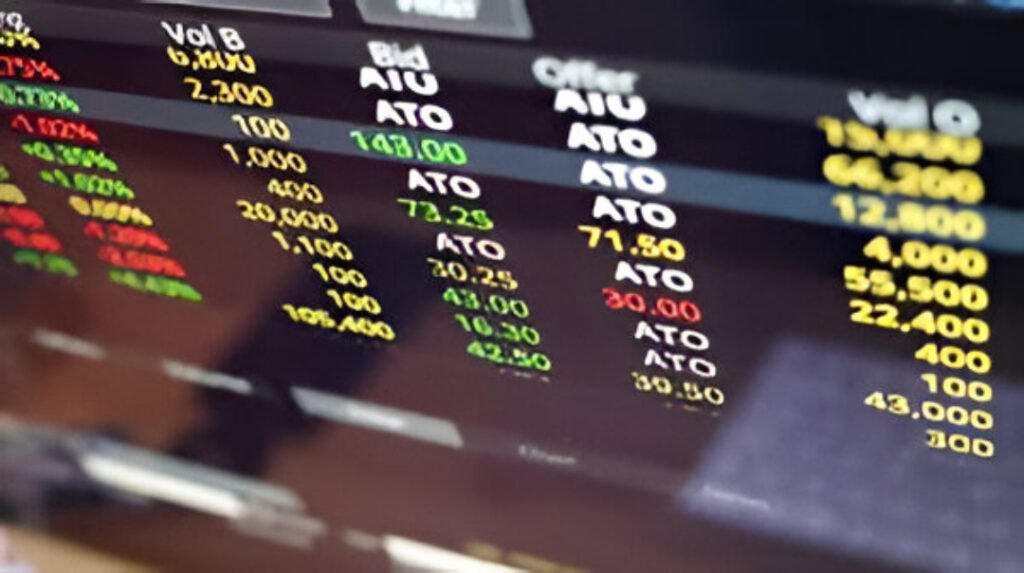 Stock market display highlighting mixed IPO performance in 2025, with sharp contrasts between top gainers and laggards.
