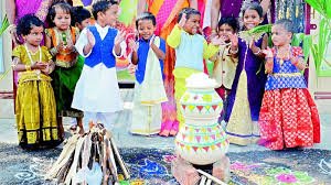 Children and families celebrate Sankranti in Telangana with traditional games and cultural events as schools and colleges remain closed for the festival.