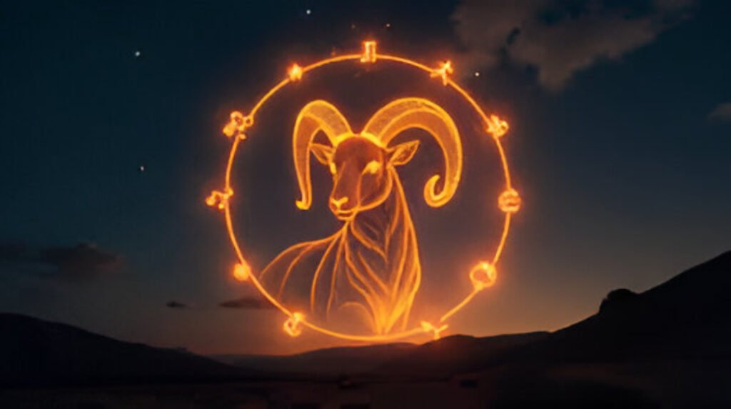 Aries zodiac illustration symbolizing confidence, effort, and cosmic support on January 7, 2026.
