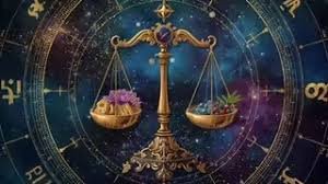 Libra daily horoscope illustration for January 8, 2026, highlighting mindfulness, calm energy, and balanced living.