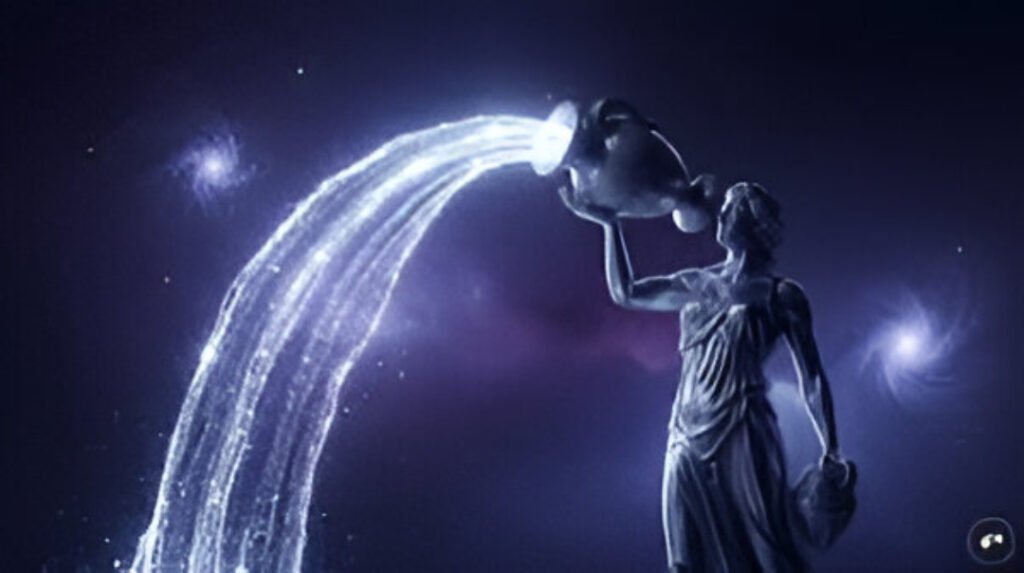 Aquarius daily horoscope illustration for January 8, 2026, reflecting intuition, guidance, and cosmic support.