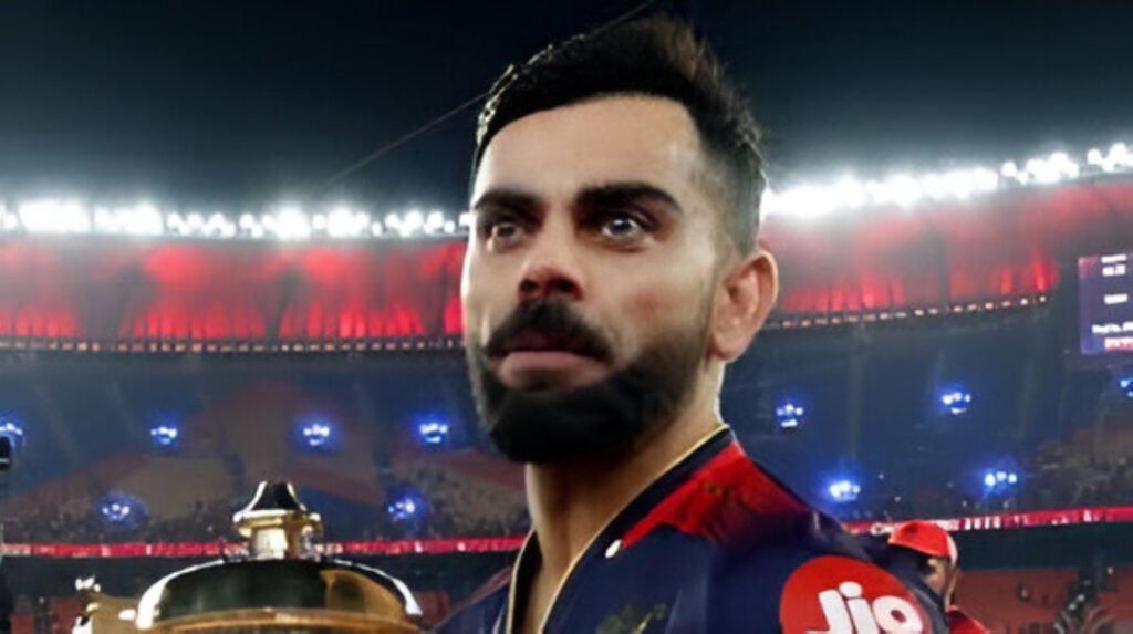 Virat Kohli with RCB team at M. Chinnaswamy Stadium, Bengaluru – IPL home ground under review after stampede incident.