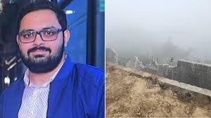 Dense fog along Greater Noida roads where a car plunged into a water-filled pit, leading to a fatal accident in Sector 150.