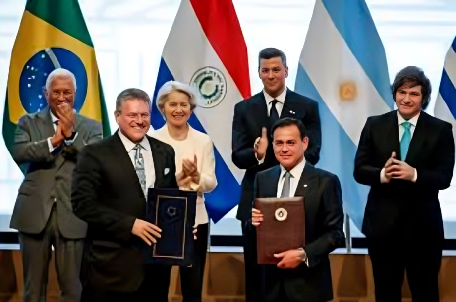 EU and Mercosur leaders during the signing of a landmark free trade agreement in Asuncion, Paraguay.