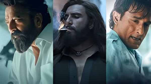 Ranveer Singh in a powerful still from the spy thriller Dhurandhar, streaming soon on Netflix.