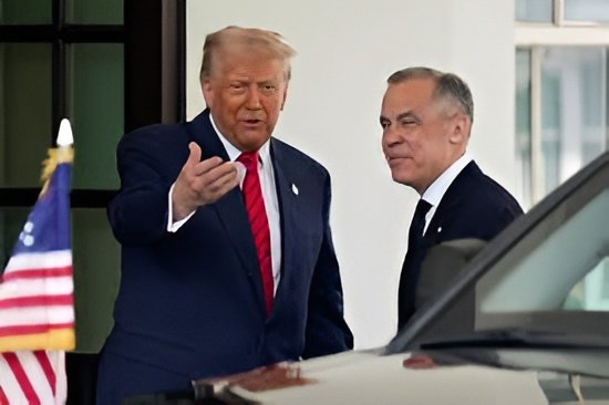 US President Donald Trump speaks at a public event amid rising tensions with Canada over the proposed Golden Dome defence system.