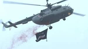 IAF helicopters fly the Operation Sindoor flag over Kartavya Path during the 77th Republic Day parade in New Delhi on January 26, 2026.
