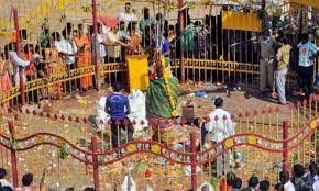 Pilgrims visit Sammakka-Saralamma Jatara as youth-run stalls line the streets of Mulugu, Telangana.