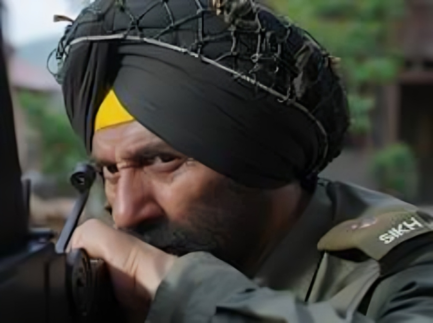 Sunny Deol in uniform during a scene from Border 2, the 1971 war drama showing strong box office performance despite missing Top 10 opening week.
