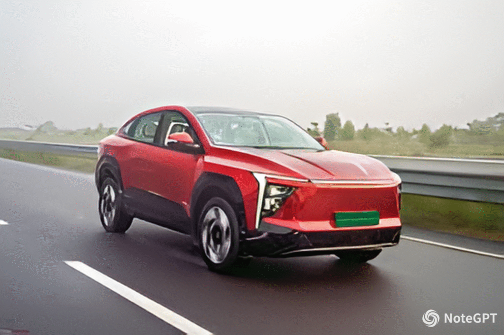 The Mahindra XEV 9e, an electric SUV, displayed during India’s five-day auto show in New Delhi, January 2025.