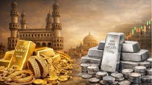 Gold and silver prices stable in Hyderabad markets on 01 Feb 2026.
